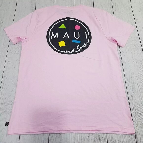 Maui and Sons Cookie Logo T-Shirt Mens Size Large- Light Pink - Picture 2 of 3